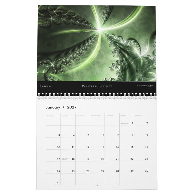 2008 Inspirational Fractals Calendar (Jan 2027)