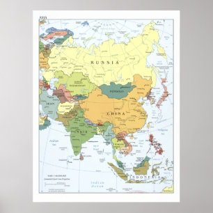 2008 Map of Asia Poster