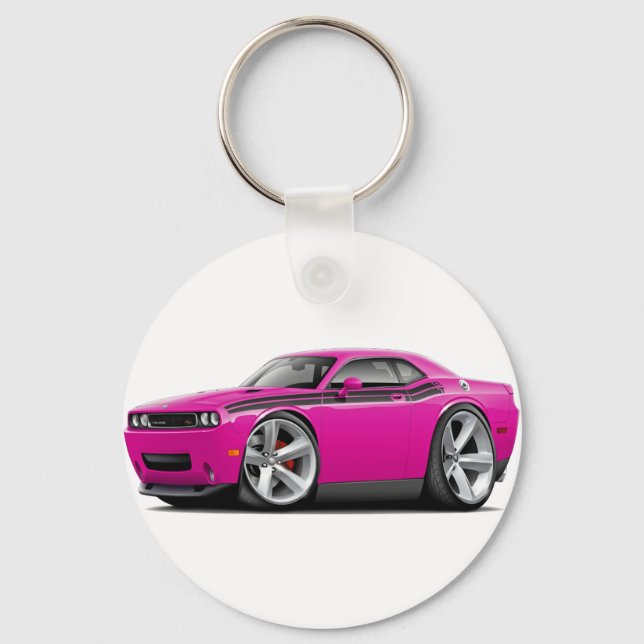 2009-11 Challenger RT Fuschia-Black Car Key Ring (Front)