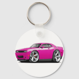2009-11 Challenger RT Fuschia-White Car Key Ring