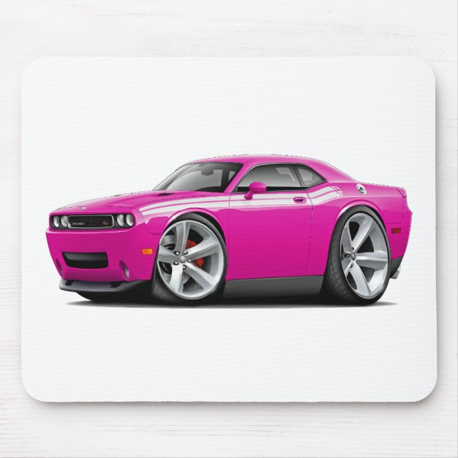 2009-11 Challenger RT Fuschia-White Car Mouse Mat (Front)