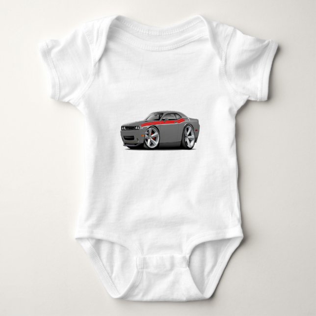 2009-11 Challenger RT Grey-Red Car Baby Bodysuit (Front)