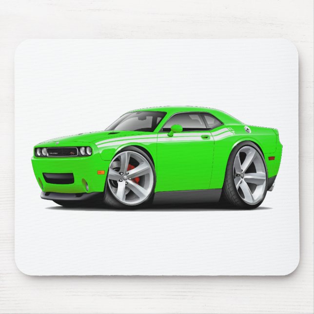 2009-11 Challenger RT Lime-White Car Mouse Mat (Front)