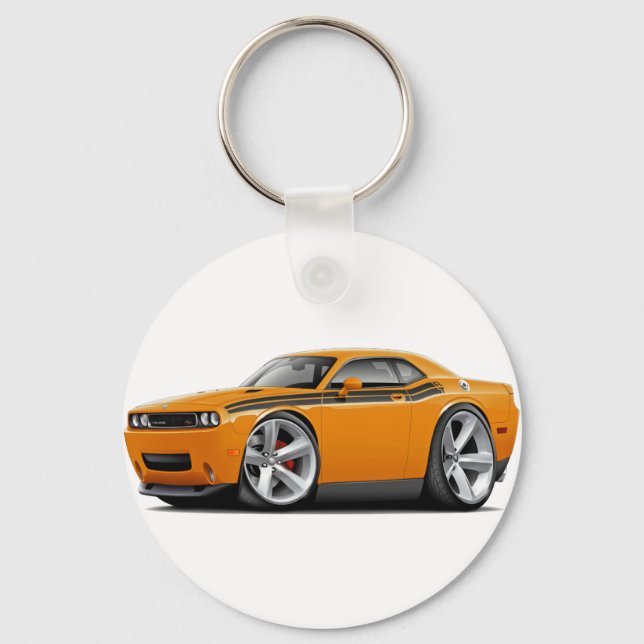 2009-11 Challenger RT Orange-Black Car Key Ring (Front)