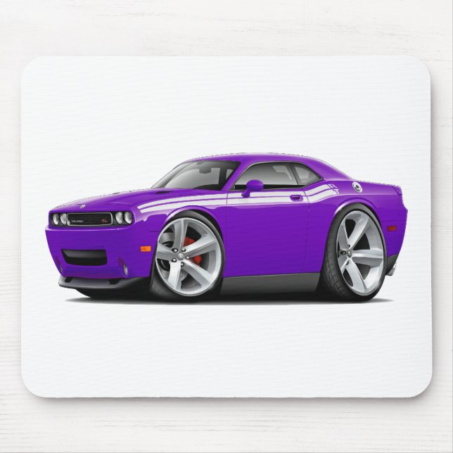 2009-11 Challenger RT Purple-White Car Mouse Mat (Front)