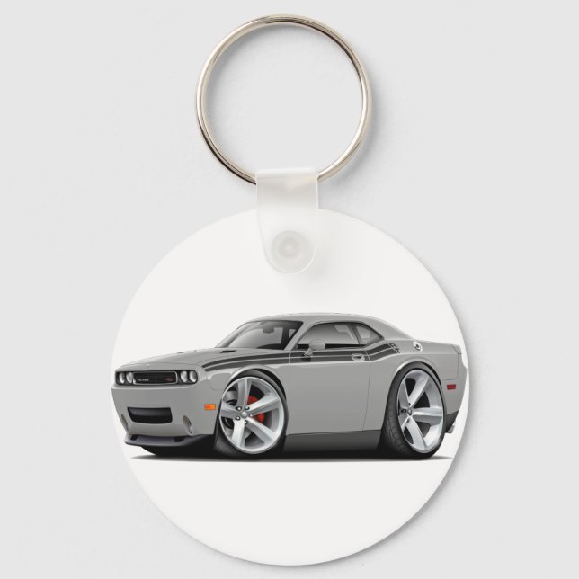 2009-11 Challenger RT Silver-Black Car Key Ring (Front)
