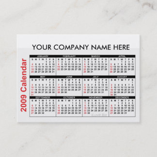 2009 Business Card Calendar - Customiz It.