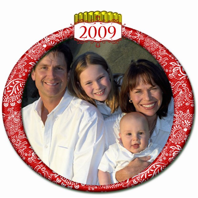 2009 Family Photo Christmas Ornament Photo Sculpture Decoration (Front)