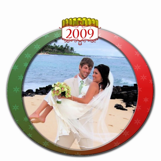 2009 Wedding Christmas Ornament Photo Sculpture Decoration (Front)