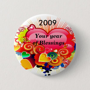 2009 Year of Blessings_Button_by Elenne Boothe 6 Cm Round Badge