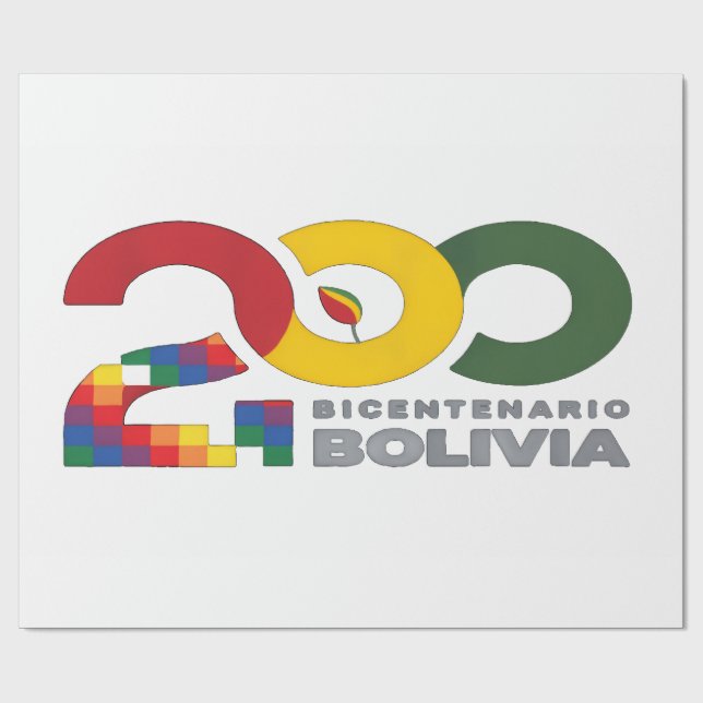200 años bicentenario de Bolivia Wrapping Paper (Flat)