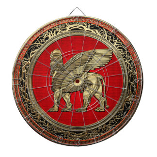 [200] Assyrian Winged Lion - Gold Lamassu Dartboard