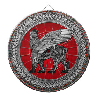 [200] Assyrian Winged Lion: Silver & Black Lamassu Dartboard