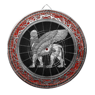 [200] Assyrian Winged Lion - Silver Lamassu Dartboard