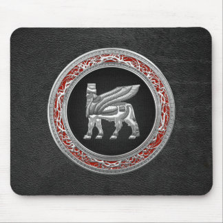 [200] Babylonian Winged Bull [Silver] [3D] Mouse Mat