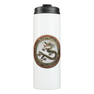 [200] Black and Gold Sacred Eastern Dragon Thermal Tumbler