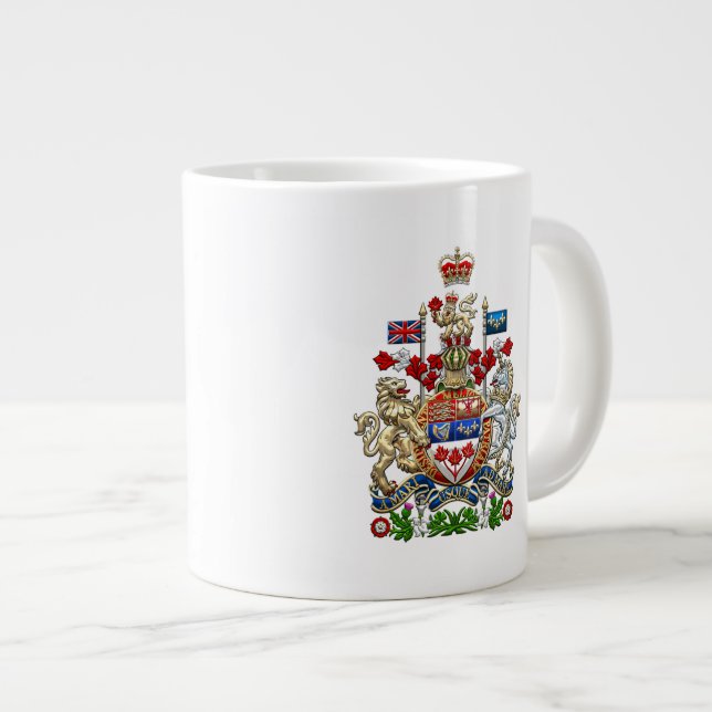 [200] Canada Coat of Arms [3D] Large Coffee Mug (Front Right)