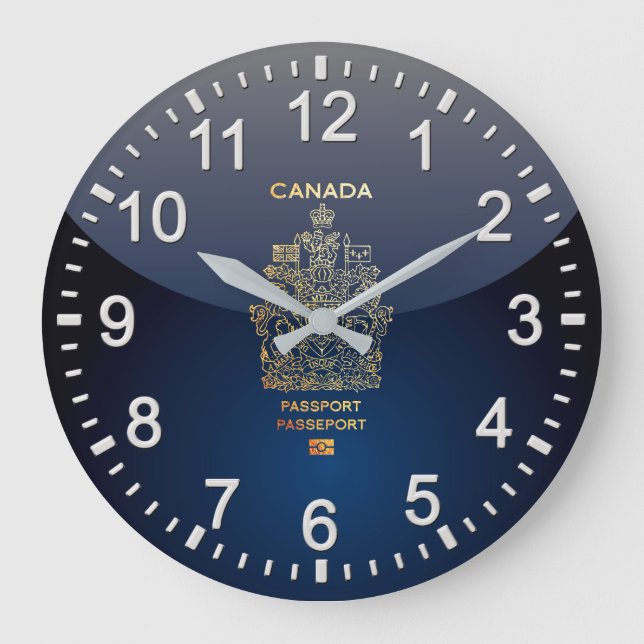 [200] Canadian Passport Cover Large Clock (Front)