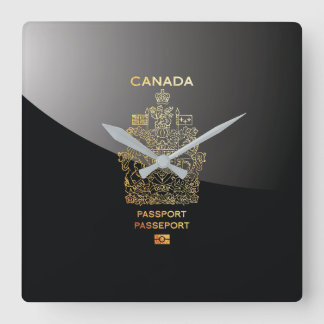[200] Canadian Passport Cover Square Wall Clock