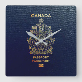 [200] Canadian Passport Cover Square Wall Clock