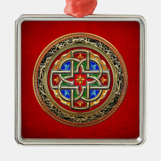 [200] Celtic Cross [Gold+Enamel] Metal Tree Decoration