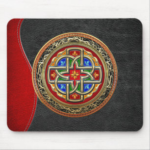[200] Celtic Cross [Gold+Enamel] Mouse Mat