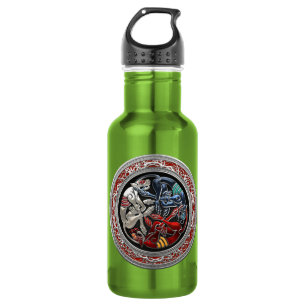 [200] Celtic Treasures - Three Dogs on Silver 532 Ml Water Bottle