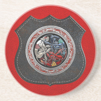 [200] Celtic Treasures - Three Dogs on Silver Coaster