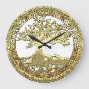[200] Celtic Tree of Life [Gold] Large Clock