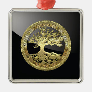 [200] Celtic Tree of Life [Gold] Metal Tree Decoration