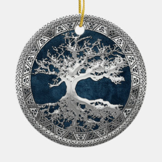 [200] Celtic Tree of Life [Silver] Ceramic Tree Decoration