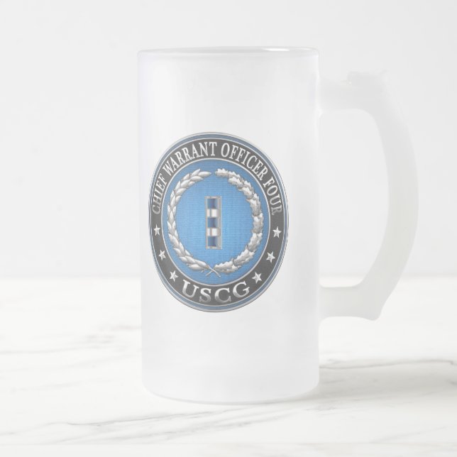 [200] CG: Chief Warrant Officer 4 (CWO4) Frosted Glass Beer Mug (Right)