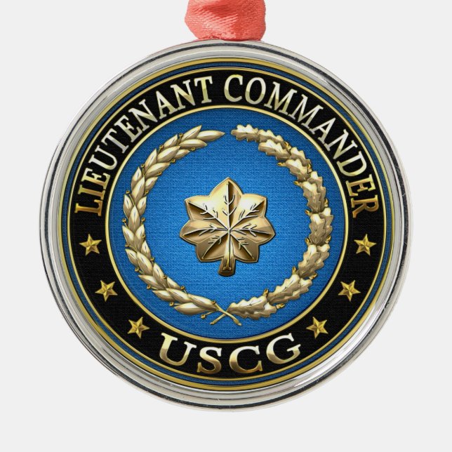[200] CG: Lieutenant commander (LCDR) Metal Tree Decoration (Front)