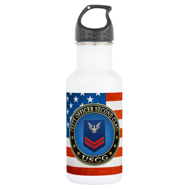 [200] CG: Petty Officer Second Class (PO2) 532 Ml Water Bottle (Front)