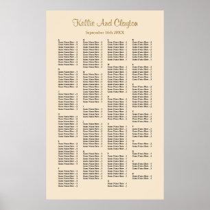 200 Champagne Wedding Seating Chart