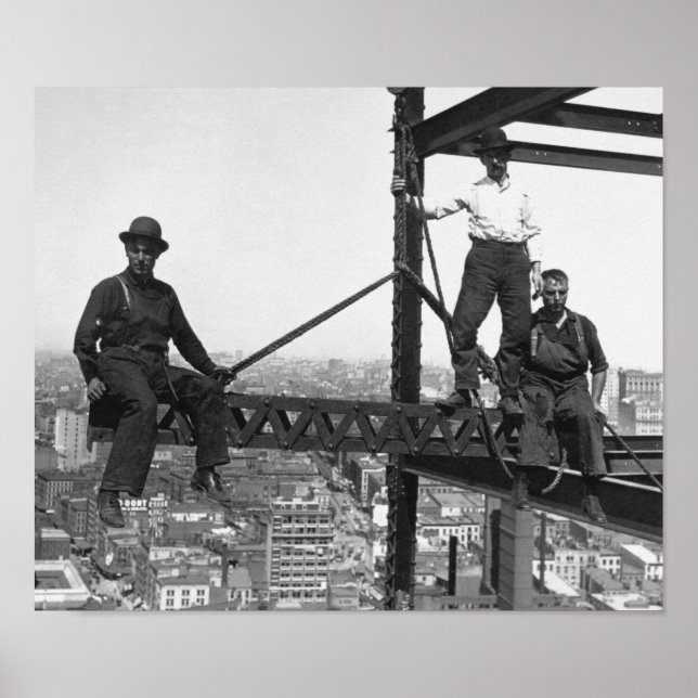 200 Feet Above Ground - Skyscraper Construction -  Poster (Front)