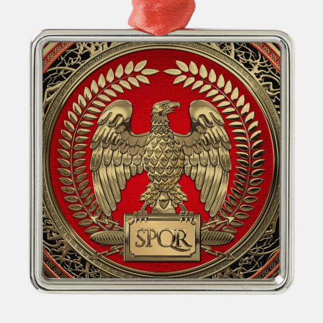 [200] Gold Roman Imperial Eagle Metal Tree Decoration (Front)