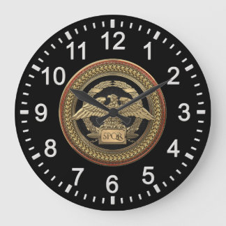 [200] Gold Roman Imperial Eagle on Gold Medallion Large Clock