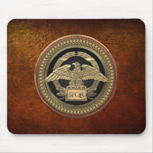 [200] Gold Roman Imperial Eagle on Gold Medallion Mouse Mat