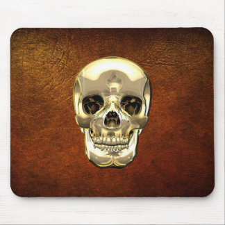 [200] Golden Human Skull Mouse Mat