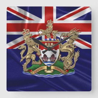 [200] Hong Kong - 1959-1997 Coat of Arms Square Wall Clock