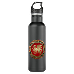 [200] Icelandic Dragon, Landvættir [Gold] 710 Ml Water Bottle