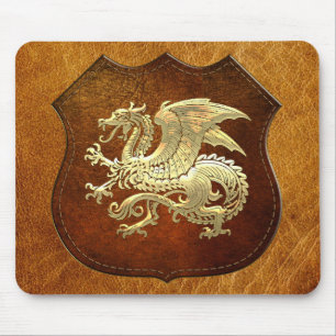 [200] Icelandic Dragon, Landvættir [Gold] Mouse Mat
