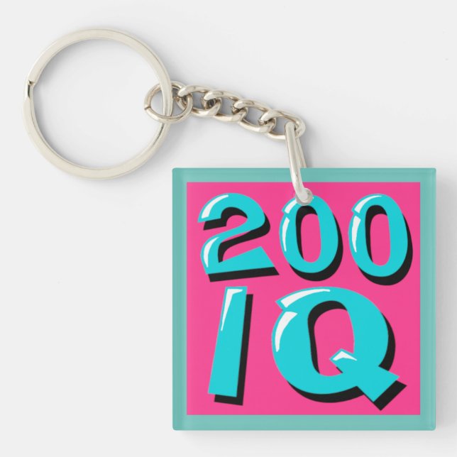 200 IQ gaming emoji Key Ring (Front)