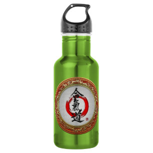 [200] Japanese calligraphy - Aikido 532 Ml Water Bottle