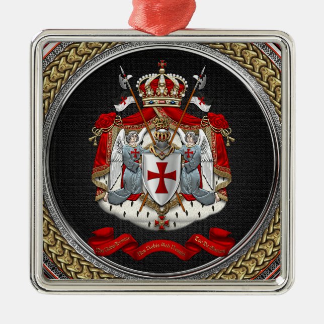 [200] Knights Templar Coat of Arms Metal Tree Decoration (Front)