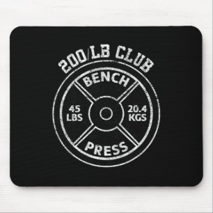 200 Lbs Pound Bench Press Club Gym Weightlifting P Mouse Mat