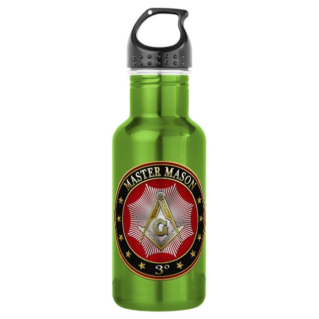 [200] Master Mason - 3rd Degree Square & Compasses 532 Ml Water Bottle (Front)