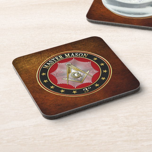 [200] Master Mason - 3rd Degree Square & Compasses Coaster (Left Side)