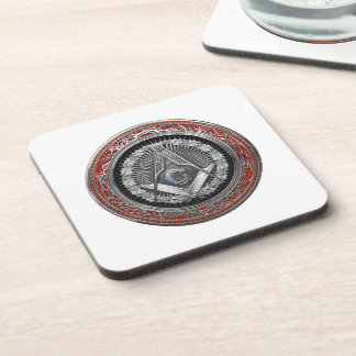 [200] Master Mason - Silver Square & Compasses Coaster
